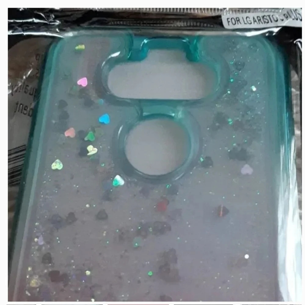 COVERLAB galaxy wireless liquid glit for LG k51 case - teal/pink new